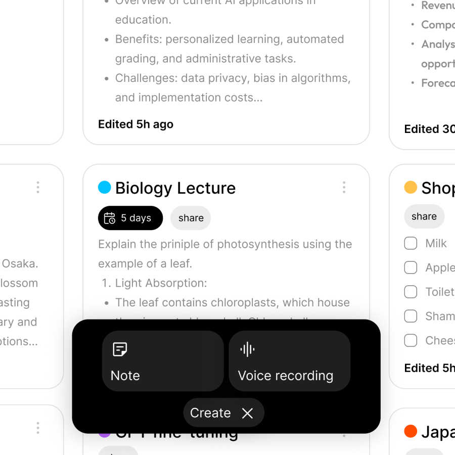 A representation of Notetaking UI
